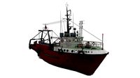 3D model Small-sized fishing trawler refrigerator type Baltika
