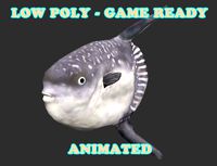 Low Poly SunFish Animated - Game Ready