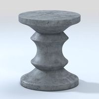 Blok Concrete Chess Stool Side Table Outdoor Accent