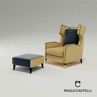 Armchair and ottoman Garibaldi from Paolo Castelli