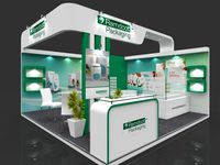 Exhibition stall 3d model 5x5 mtr 2sides open Packaging Stand