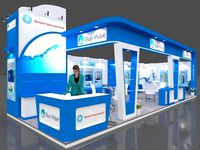 Exhibition stall 3d model 11x4 mtr 2sides open Genext Booth