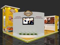 Exhibition stall 3d model 7x6 mtr 3sides open Karamat Booth