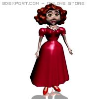 Toon woman character 3D Model