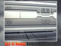 Spaceship Sci-fi interior kitbash set 01