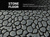 Stone floor - Tileable PBR 1K texture
