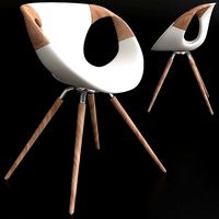 Up chair wood Medium Soft touch med tae armlaen 3d model