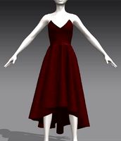 Strapless irregular woman dress