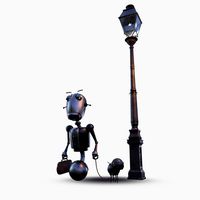 steampunk robot with dog