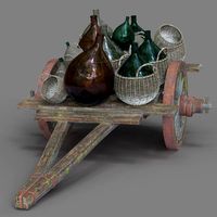 Provance Wood Cart With Bottle