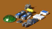 Low Poly Scifi Space Colony Pack