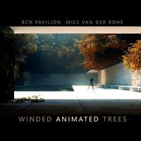 Barcelona Pavillion - TS 3D Scene 3D model Animated Trees