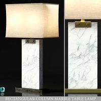 RH RECTANGULAR COLUMN MARBLE TABLE LAMP