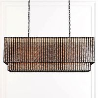 RH VITTI MIRRORED RECTANGULAR CHANDELIER 48 Iron