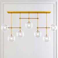 RH Glass Globe Mobile LINEAR CHANDELIER 72 Brass