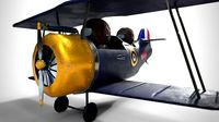 PBR Low poly cartoon WW1 Biplane