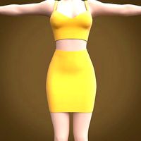 pencil mini skirt and crop singlet top