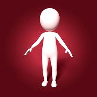 Cartoon White Man - Fat Stickman