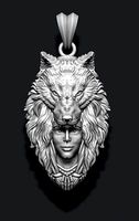 girl wolf pendant | 3D