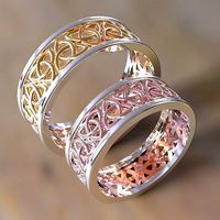 Celtic pattern wedding rings | 3D