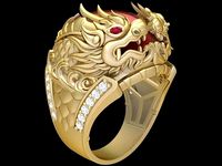 1912  Carp Become Dragon Ring | 3D