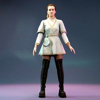 A Pose Girl in Medieval Dress