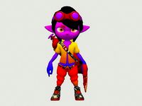 Cartoon boy with flamethrower