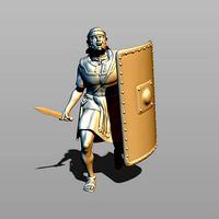 Roman legionary in attack | 3D