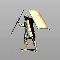 Roman legionary sweeps pilum | 3D
