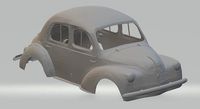 Renault 4CV Printable Body Car | 3D