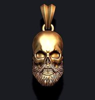 Bearded skull pendant | 3D