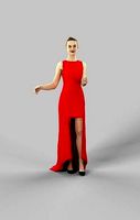 Beauty Elegant Woman In a Ballroom Dress Holding Partner