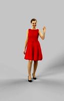 Aspiration Elegant Woman Ballroom Dress Standing Waving Her Hand