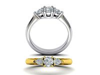 Three Stone ring Classic 3dmodel Printable 3dmodel | 3D