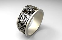 Ring Wolf Paw - Symbol of Veles | 3D