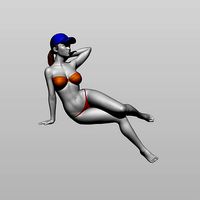 Nice girl sat on the edge | 3D