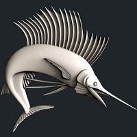 3d STL models for CNC router swordfish