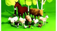 Domestic animals rigged pack