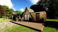 Modern mountain cabin alpine style mobile home vacation house