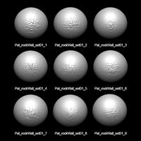 Zbrush Alpha Rock Wall Set0