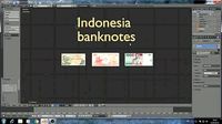 Indonesia - simple models of 3 banknotes