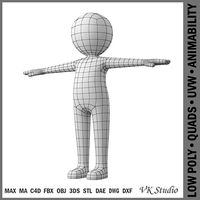 Stylized Stickman in T-Pose