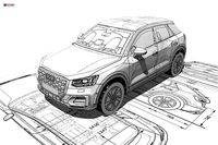 Audi Q2 3d blueprint