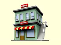 Market and motel house