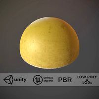 Concrete Hemisphere Barrier Painted Yellow pack 1 v1