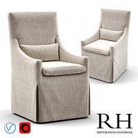 RH BELGIAN Slope Arm Slip Covered Armchair