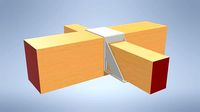 Wooden beam console - double