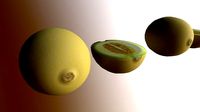 Melon whole and sliced 2 LODs