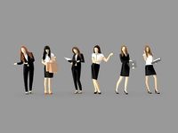 Low Poly Business Woman Pack