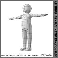 Adult Male Stickman in T-Pose